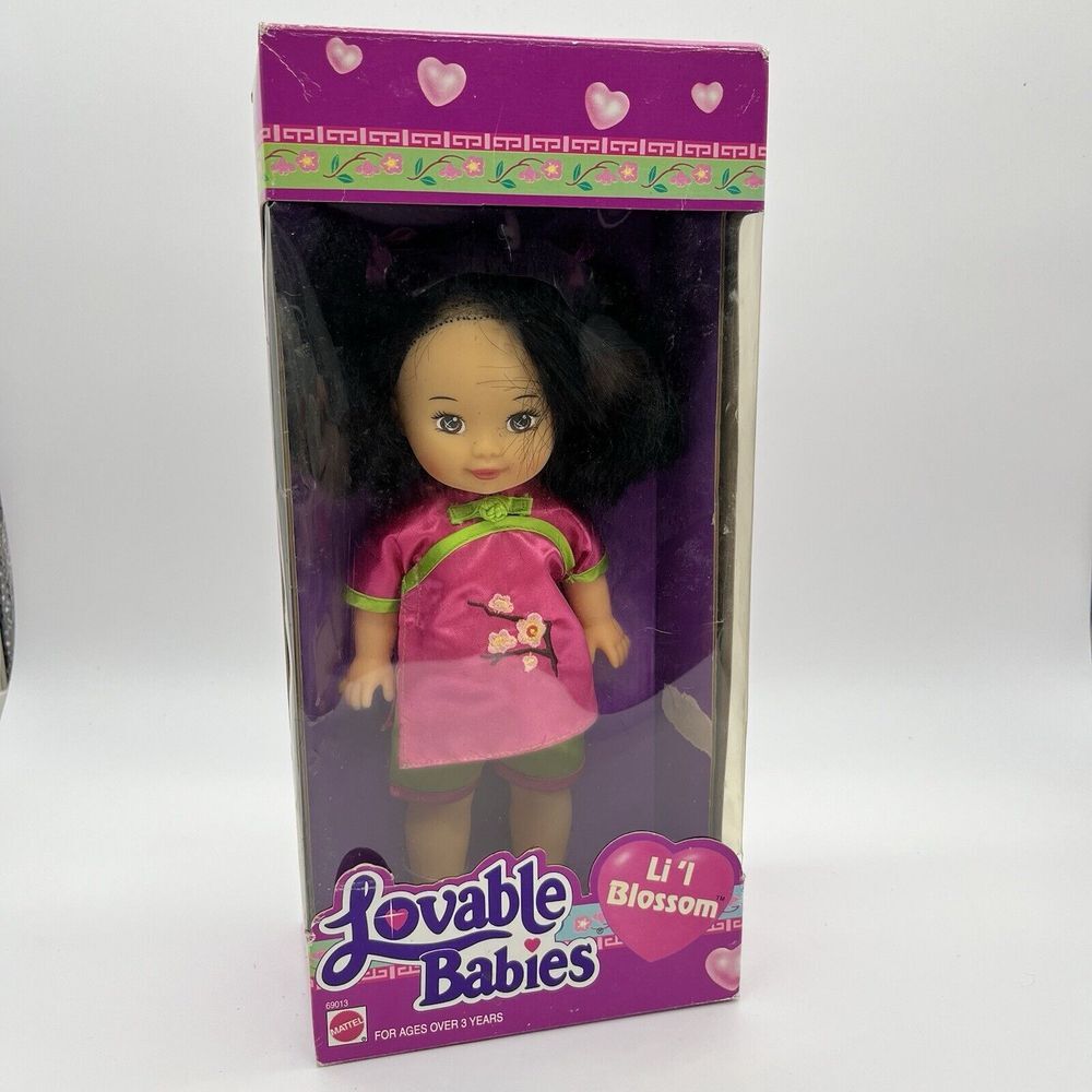 1993 Mattel Loveable Babies Li'l‎ Blossom Asian Doll Vintage New Open Box Flaws